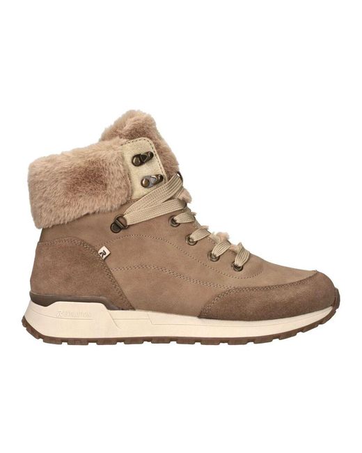 Rieker Brown Warm Gefütterte Leder Schnürstiefel