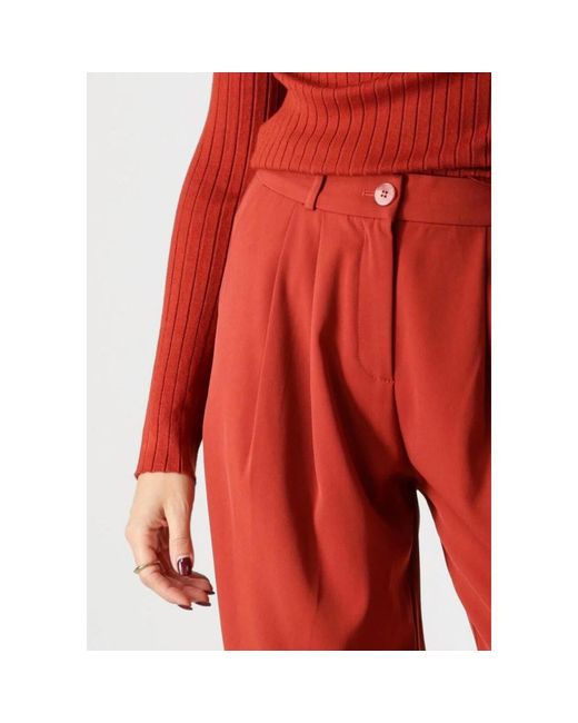 Ydence Wide Trousers in het Red