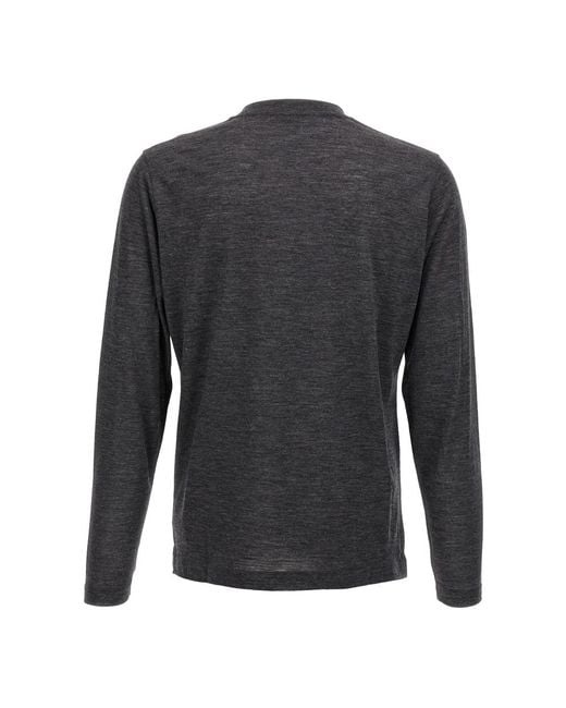 Zanone Gray Round-Neck Knitwear for men