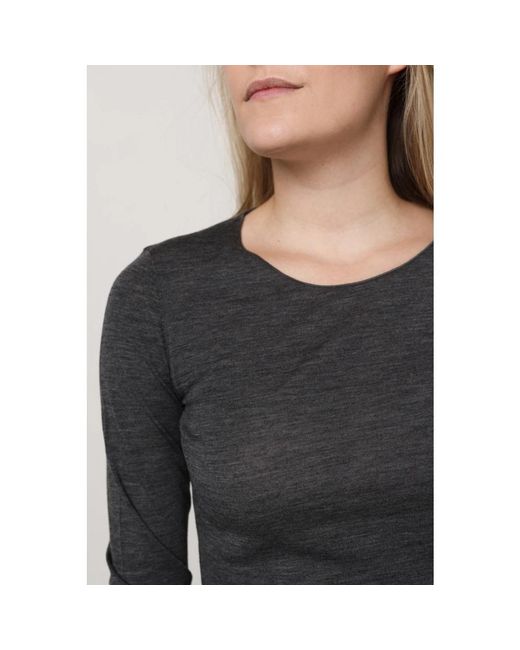 Le Tricot Perugia Black Long Sleeve Tops