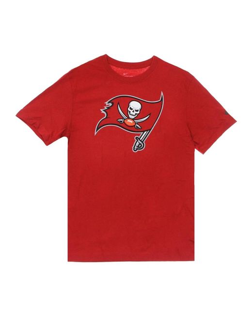 Nike Fitness ,Rood ,Katoen Nfl Logo T-Shirt Tampa Bay Buccaneers in het Red voor heren