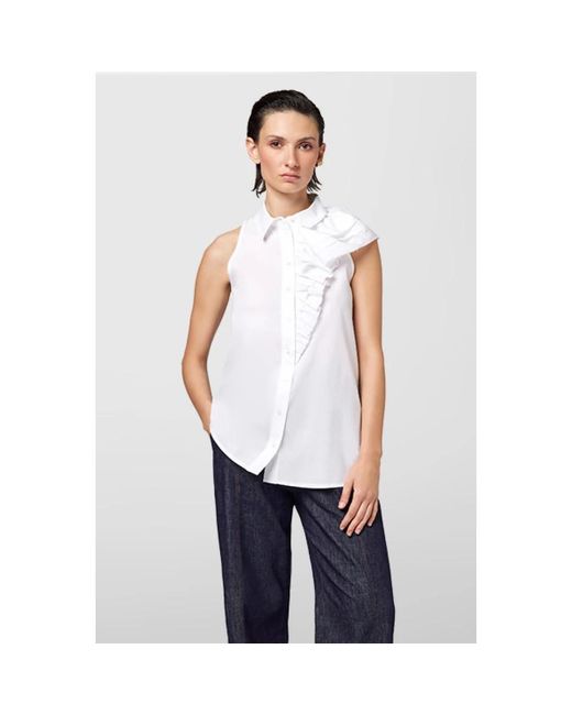 Alpha Studio Tops ,Wit ,Katoen Camicia in het White