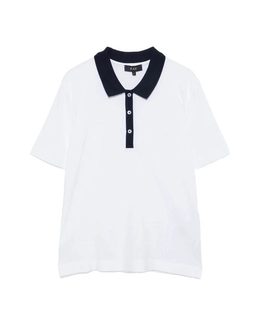 Fay White Polo Shirts for men
