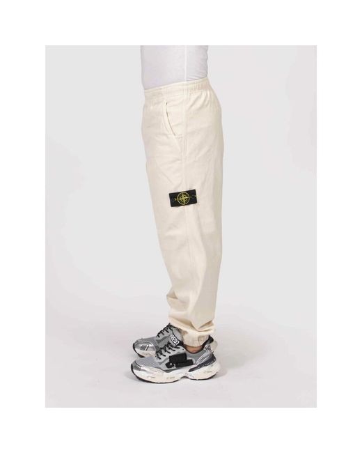 Stone Island Natural Straight Trousers for men