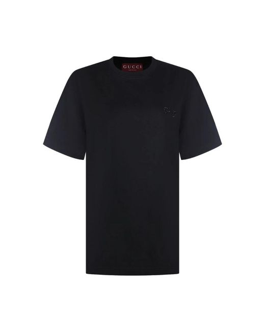 Gucci Tops ,Zwart ,Katoen Reg T-Ctn Jersey W/Horsebit in het Black