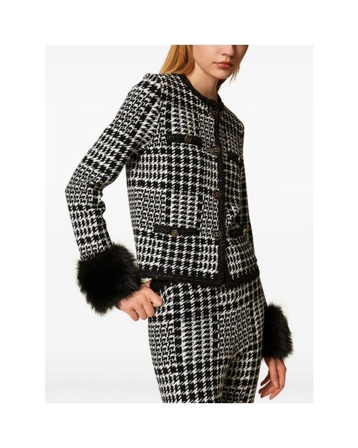Twinset Jassen ,Zwart ,Wol Stijlvolle Dameskleding in het Black