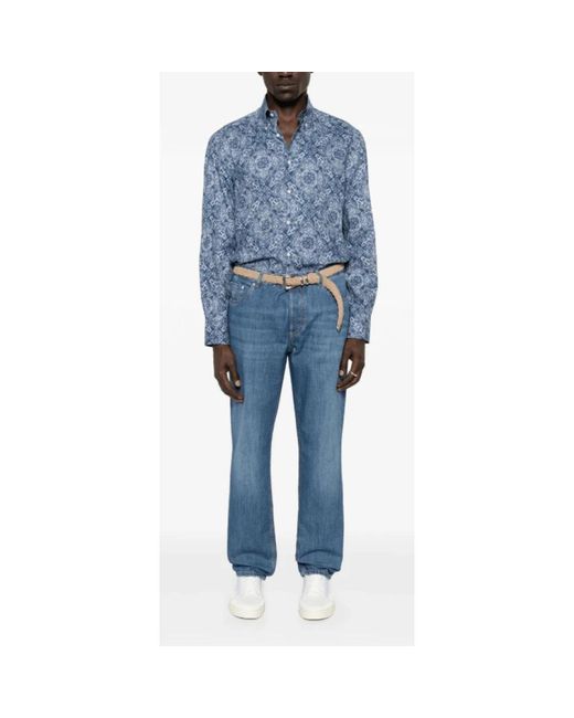 Brunello Cucinelli Straight Jeans in het Blue voor heren