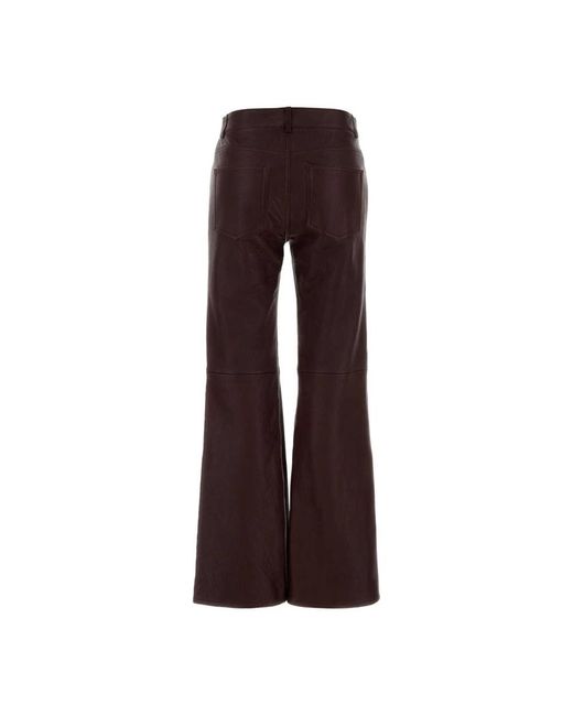 Chloé Flared Leren Broek in het Brown