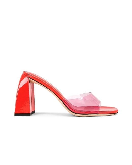 By Far Pink Heeled Mules