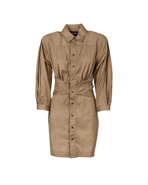 DSquared² Brown Shirt Dresses