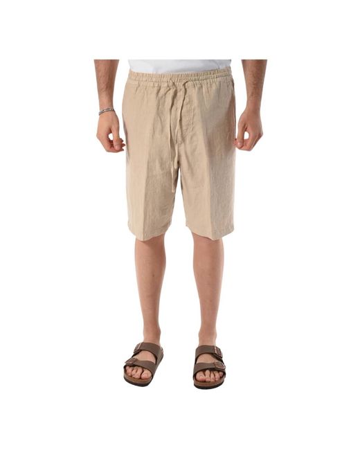 Casual linen shorts di 120% Lino in Natural da Uomo