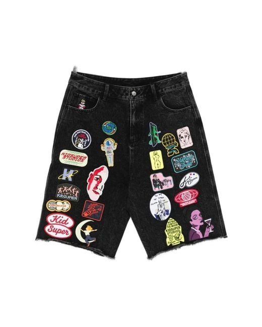 Kidsuper Black Denim Shorts for men