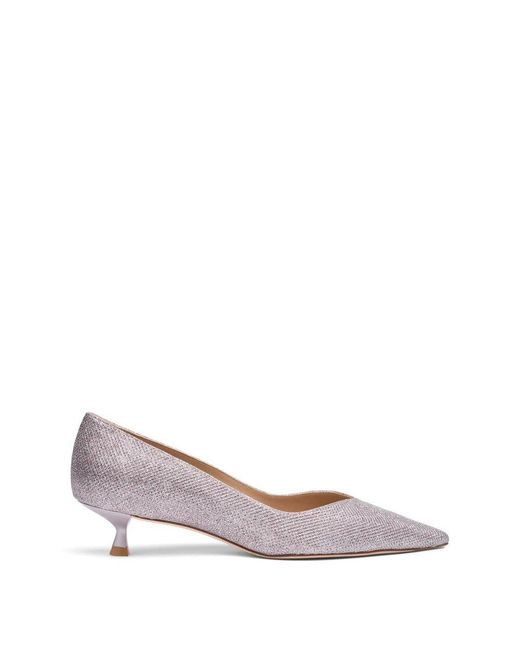 Stuart Weitzman Pink Elegant pointed-toe kitten heel pump