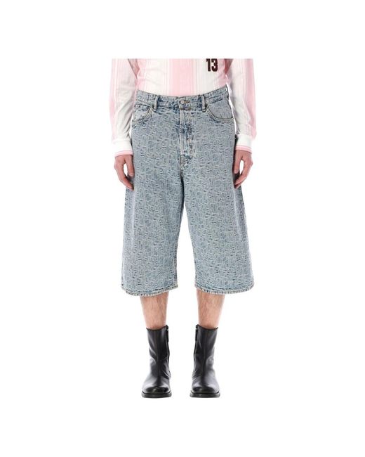 Acne Gray Denim Shorts for men