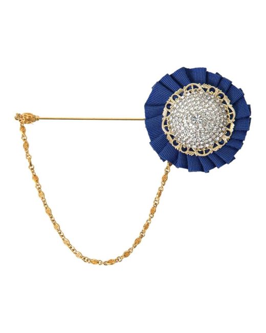 Blu oro cristallo spilla revers di Dolce & Gabbana in Blue da Uomo