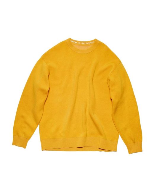 Acne Yellow Round-Neck Knitwear for men