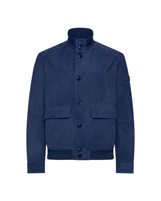 Peuterey Blaue Wildlederjacke Chic Style in Blue für Herren