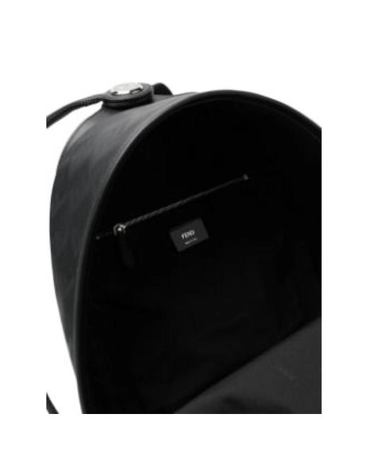 Fendi Strukturierter diagonaler leder rucksack in Black für Herren