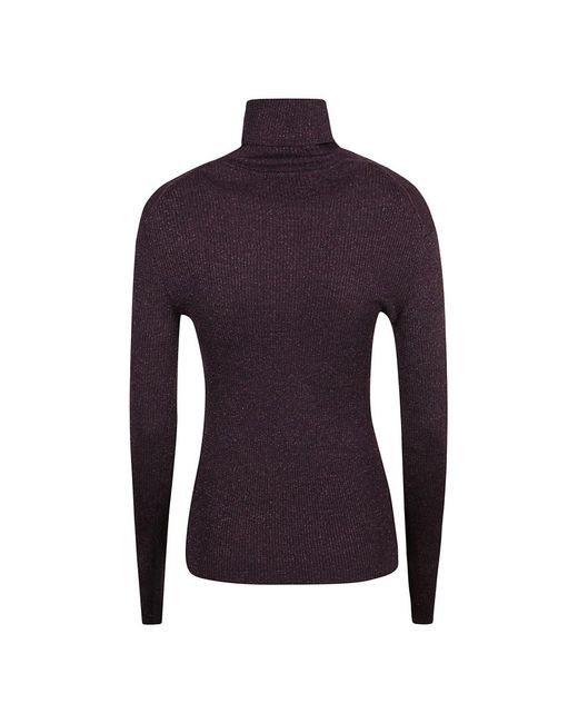 P.A.R.O.S.H. Truien & Vesten ,Zwart ,Wol Turtleneck in het Purple