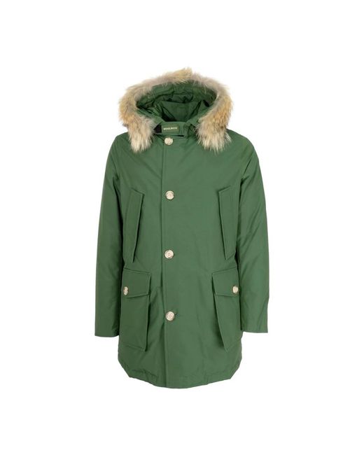 Woolrich Green Winter Jackets for men