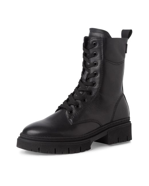 Tamaris Black Lace-Up Boots
