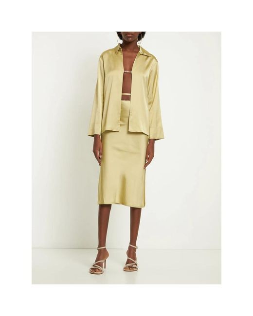 Jacquemus Overhemden ,Groen ,Satijn The Notte Shirt in het Green