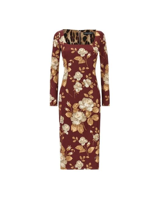 Dolce & Gabbana Midi Dresses in het Multicolor