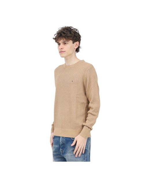 Round-Neck Knitwear Tommy Hilfiger de hombre de color Natural