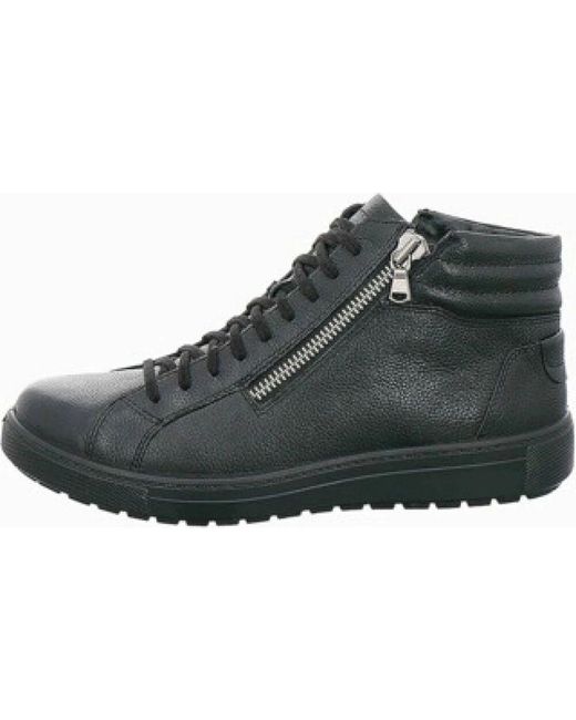 Jomos Schwarze Lederschuhe Mit Warmer Fütterung in Black für Herren