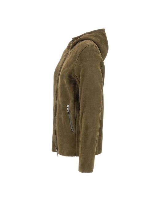 Giorgio Brato Shearling Hooded Jacket in het Green voor heren