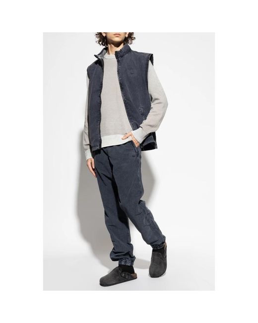 DIESEL Gray Round-Neck Knitwear for men