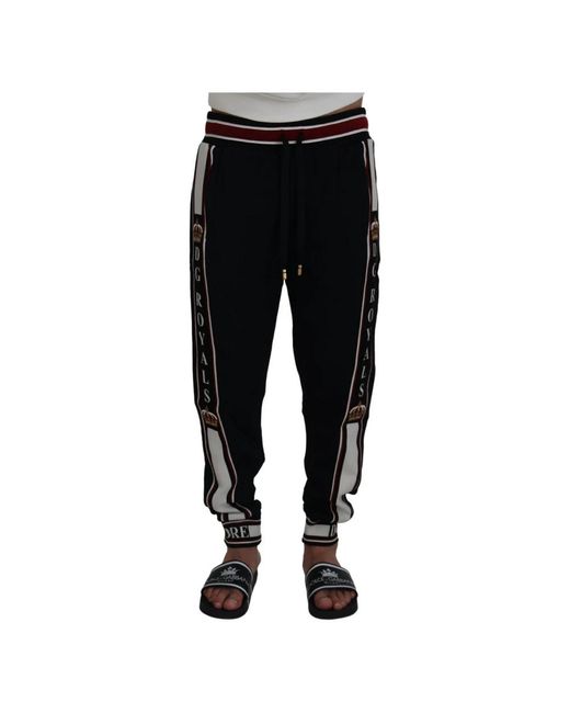 Dolce & Gabbana Black Crown Dg Royals jogger Pants for men