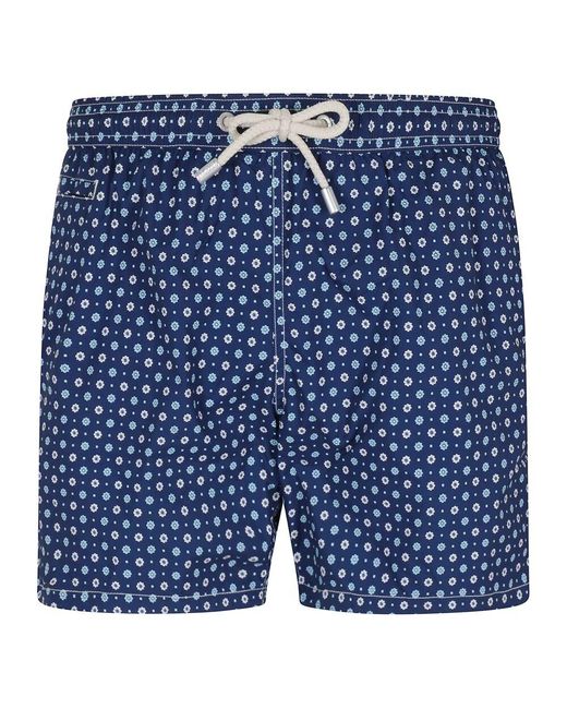 Mc2 Saint Barth Blaue Blumen Badeshorts Leicht Und Stretch in Blue für Herren