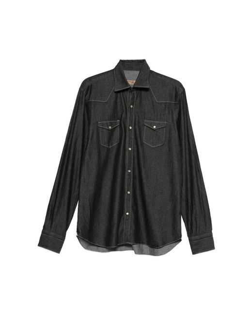 Barba Napoli Black Casual Shirts for men