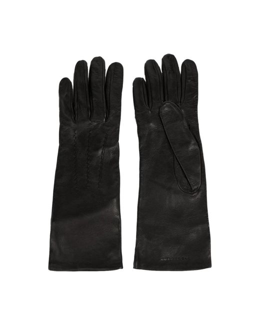 Burberry Black Embossed Logo Leather Gloves