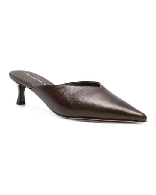ADRIANNA FERETTI Brown Heeled Mules