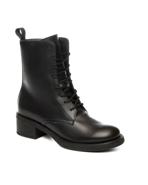 Frau Black Lace-Up Boots