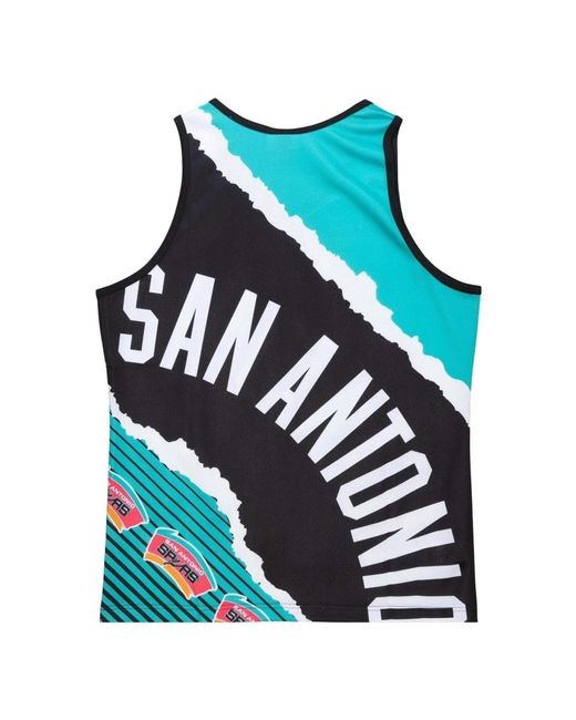 Mitchell & Ness Fitness ,Veelkleurig ,San Antonio Sp Basketball Shirt in het Blue voor heren