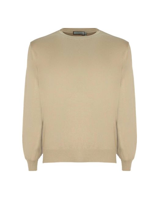 Canali Beiger Baumwollpullover Mit Langen Ärmeln in Natural für Herren