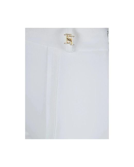 Elisabetta Franchi White Celana Daily Trousers