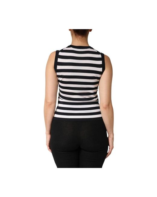 Dolce & Gabbana Black Sleeveless Tops