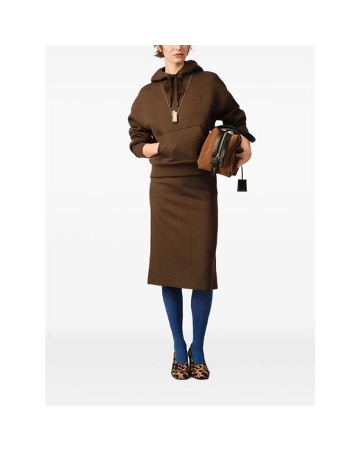 AMI Brown Midi Skirts