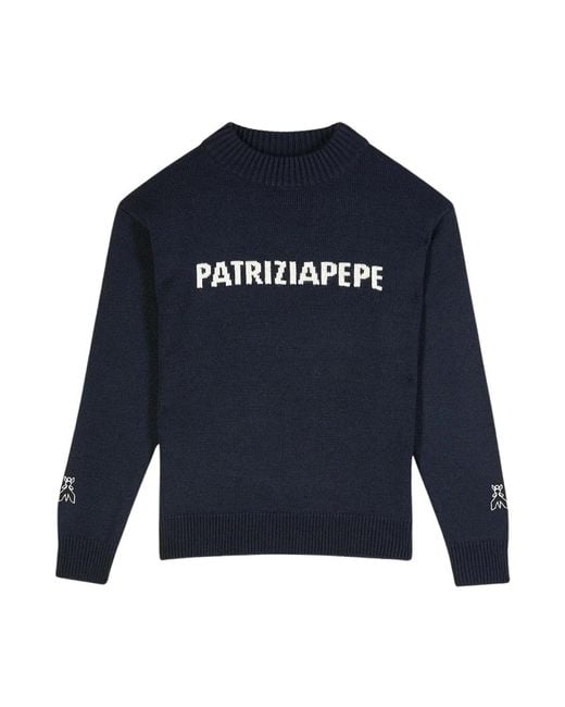 Round-Neck Knitwear di Patrizia Pepe in Blue