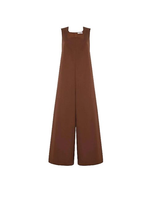 Manila Grace Brown Jumpsuits
