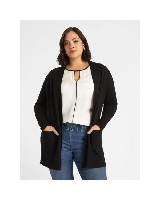 FIORELLA RUBINO Truien & Vesten ,Zwart ,Oversized Lenzing Ecovero Viscose Cardigan in het Black