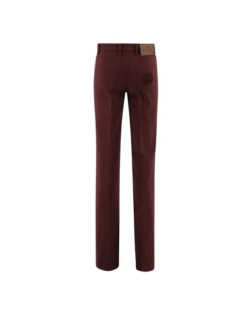 Etro Rode Straight Leg Jeans in het Purple