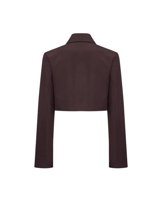 Silvian Heach Jassen ,Bruin ,Polyester Korte Blazer Met Kraag En Detail in het Purple