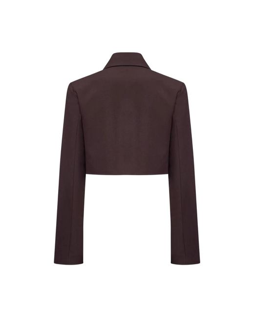 Silvian Heach Jassen ,Bruin ,Polyester Korte Blazer Met Kraag En Detail in het Purple