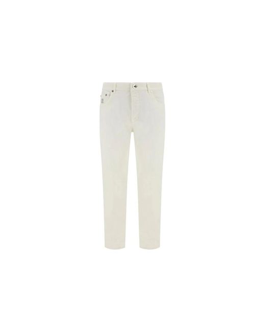 Brunello Cucinelli Klassieke Denim Jeans in het White voor heren