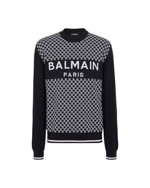 Pullover ini onogramma di Balmain in Black da Uomo